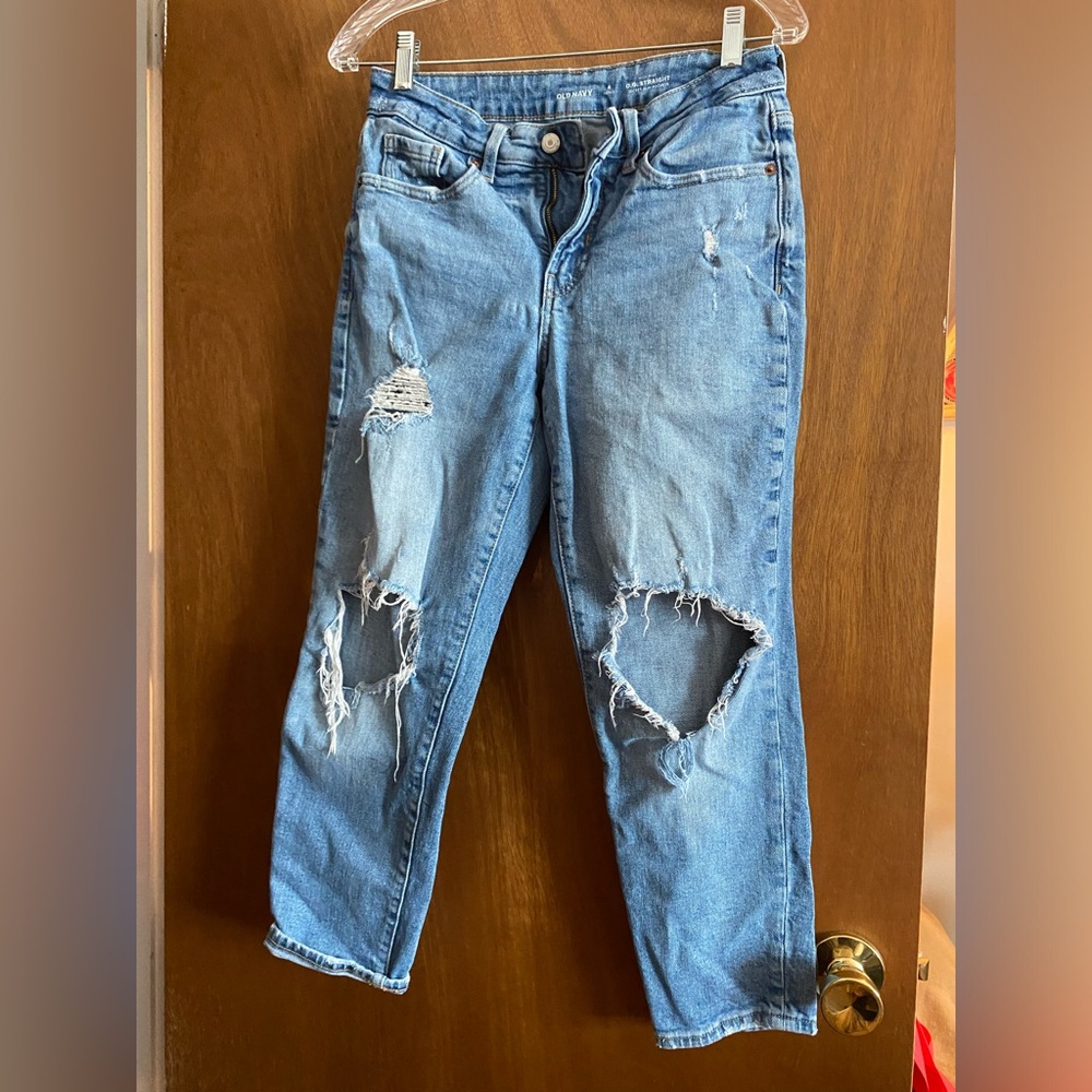 Old Navy Women's Straight Leg Jeans - Light Blue